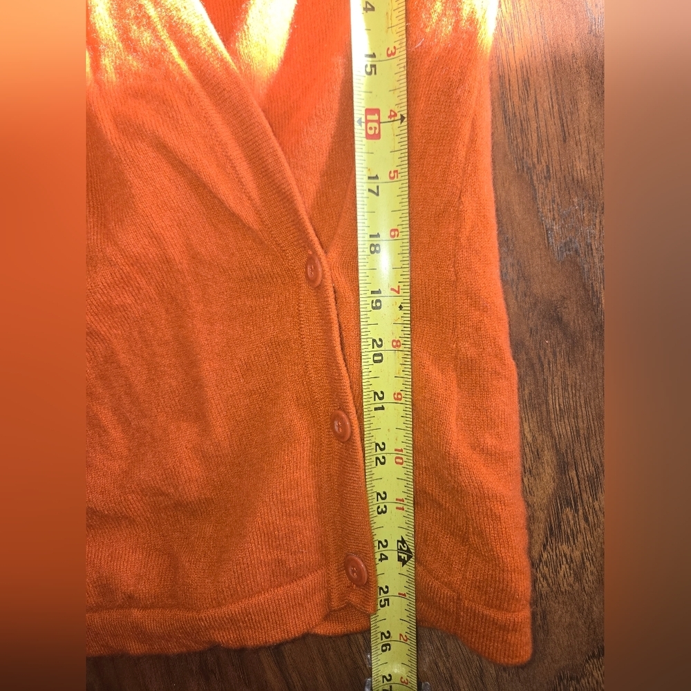 Evolution By Cyrus Orange Wrap Small Cashmere Fall Sweater - Picture 6 of 11